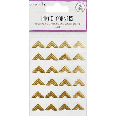 Dovecraft Essentials Photo Corners - Gold - 24 Pieces image number 1