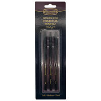 Woodless Charcoal Pencils - 3 Pack