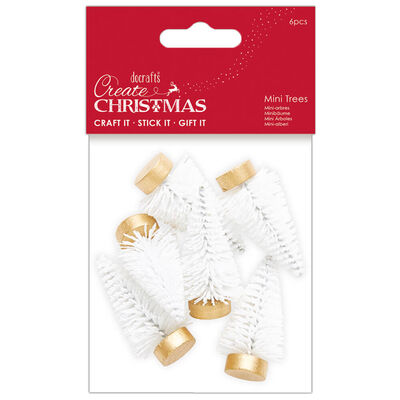 White Mini Trees: Pack of 6 image number 1