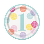 Multi 1st Birthday Small Paper Plates - 8 Pack image number 1