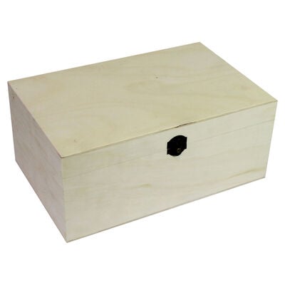 Rectangle Natural Wooden Box: 30 x 20 x 13cm image number 1