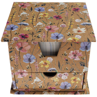Memo Cube Kraft Wildflower with Drawer