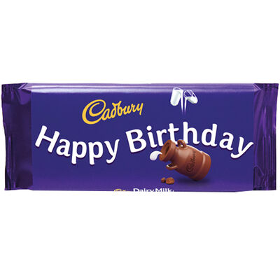 Cadbury Dairy Milk Chocolate Bar 110g - Happy Birthday image number 1