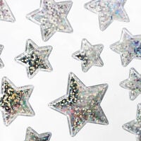 Silver Iridescent Star Stickers: Pack of 24