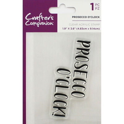 Crafters Companion Clear Acrylic Stamp - Prosecco Oclock image number 1