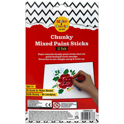 Chunky Mixed Paint Sticks: Pack of 12 image number 4