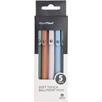 Soft Touch Ballpoint Pens: Pack of 5