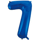 34 Inch Blue Number 7 Helium Balloon image number 1