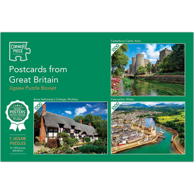 Postcards from Great Britain 3x1000 Piece Jigsaw Puzzles image number 1