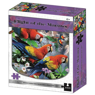 Flight of the Macaws 1000 Piece Jigsaw Puzzle image number 1