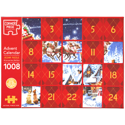 Christmas Scene 1008 Piece Jigsaw Puzzle Advent Calendar image number 1