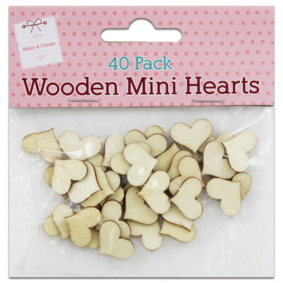 Wooden Mini Hearts: Pack of 40 image number 1