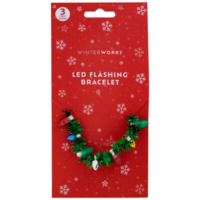 Festive Tinsel LED Flashing Bracelet image number 1