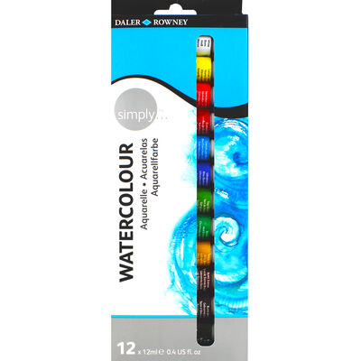 Daler Rowney Simply Watercolour Paints: Pack of 12 image number 1