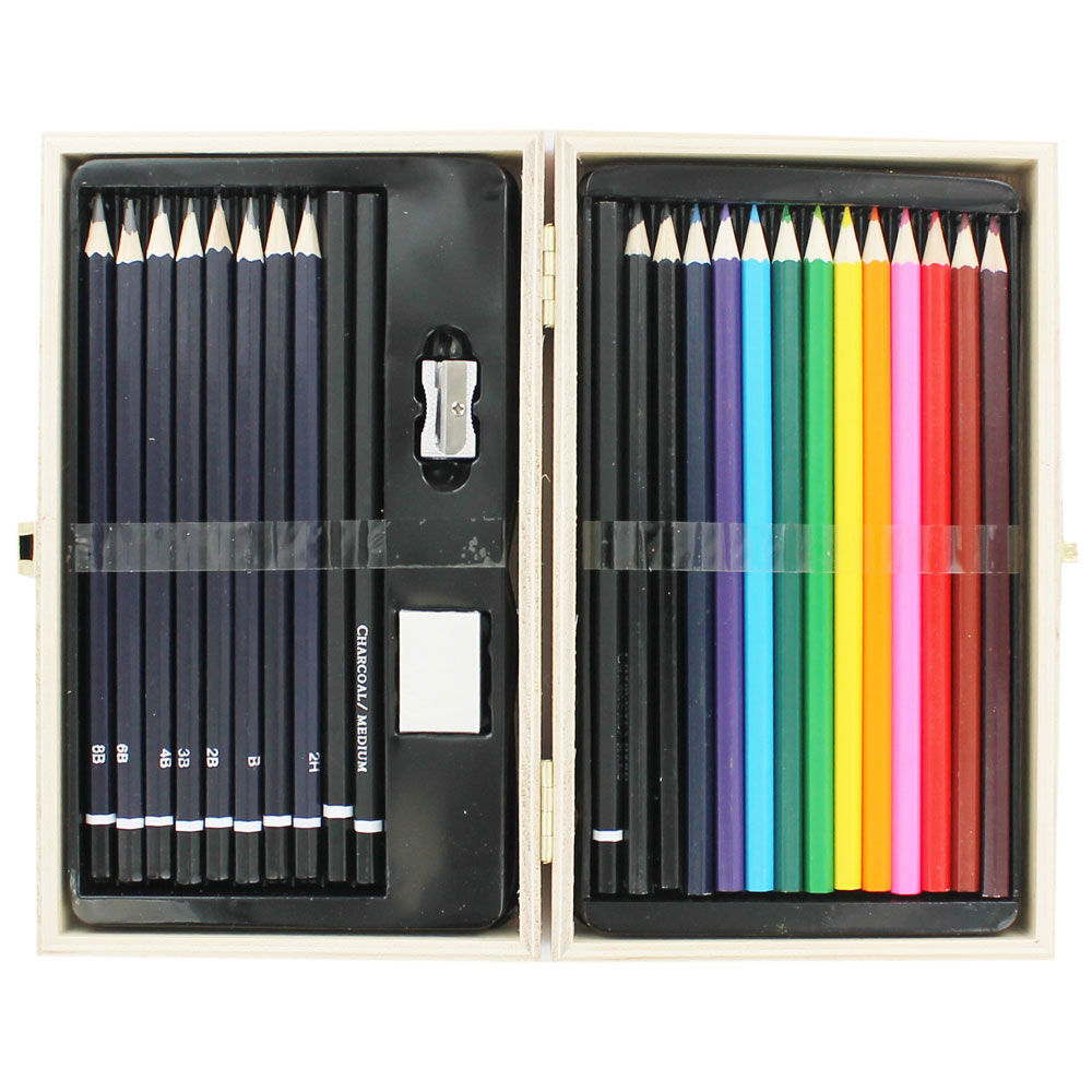 Cheap 39pcs Sketch Pencil Set Canvas and PU Leather Professional Sketching  Drawing painting Kit Pencil Bag | Joom