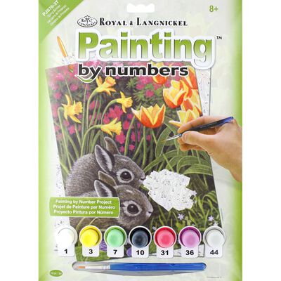 A4 Painting By Numbers Kit: Spring Bunnies image number 1