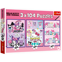 Hello Kitty and Friends 3-in-1 Jigsaw Puzzle Set