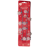 LED Christmas Flashing Snowflake Necklace