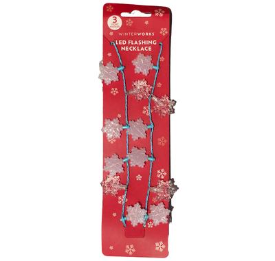 LED Christmas Flashing Snowflake Necklace image number 1