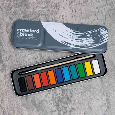 Crawford & Black Colour Tablets & Brush Tin Set image number 2
