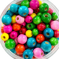 Assorted Wooden Beads Tub: 150g