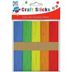 Multi-Coloured and Plain Wooden Craft Sticks - Pack Of 100 image number 1
