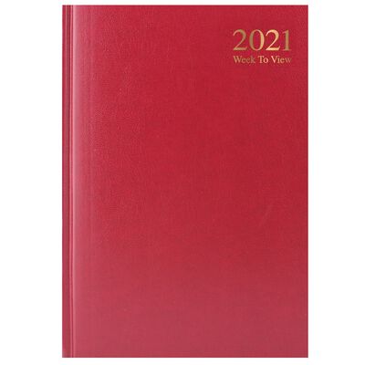 A6 Red 2021 Week To View Diary image number 1