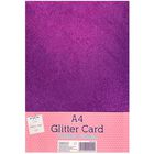 A4 Amaranth Purple Glitter Card: Pack of 10 image number 1