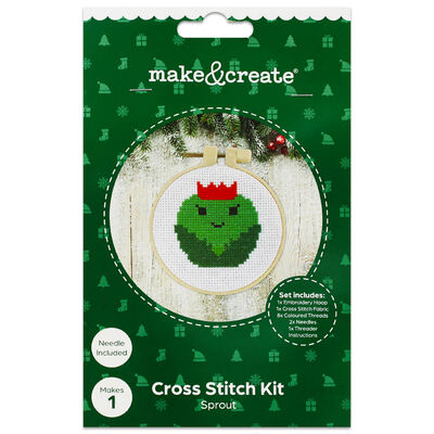 Christmas Cross Stitch Kit: Brussel Sprout image number 1