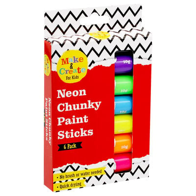 Neon Poster Paint Sticks - 6 Pack image number 1