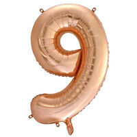 34 Inch Rose Gold Number 9 Helium Balloon