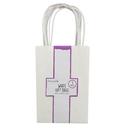 Dovecraft Essentials White Gift Bags - 5 Pack image number 1