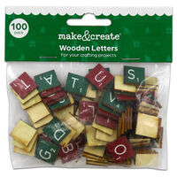 Red And Green Wooden Letter Tiles: Pack of 100
