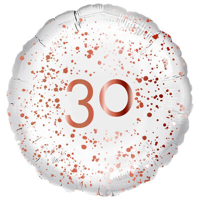 18 Inch Rose Gold 30th Helium Balloon image number 1