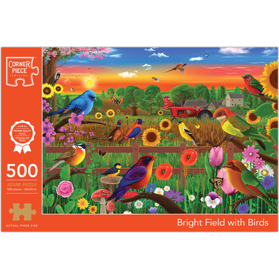 Bright Field with Birds 500 Piece Jigsaw Puzzle image number 1