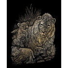 Lion and Cubs Gold Engraving Art Set image number 3