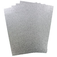 A4 Glitter Card Silver 300gsm 10 Sheets