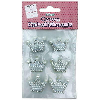 Beaded Crown Embellishments: Pack of 6 image number 1