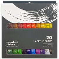 Crawford & Black 12ml Acrylic Paints: Pack of 20