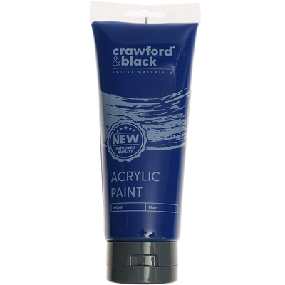 Crawford & Black Blue Acrylic Paint: 200ml image number 1