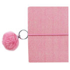 A6 Pink Glitter Notebook with Keyring image number 3