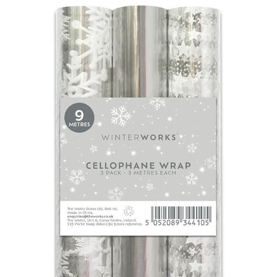 Printed Cellophane Wrap 3m: Pack of 3 image number 2