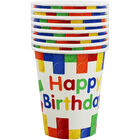 Blocks Happy Birthday Paper Cups - 8 Pack image number 1