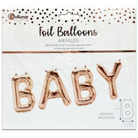 Air-Filled Rose Gold Baby Foil Balloon