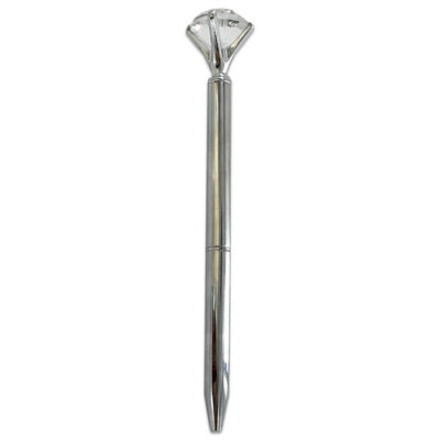 Diamond Topped Silver Metal Pen image number 1