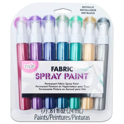 Tulip Metallic Fabric Spray Paints: Pack of 7 image number 1