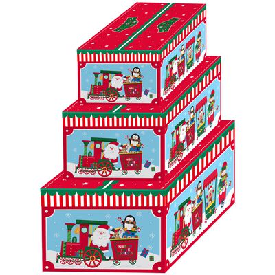 Santa Christmas Boxes: Pack Of 3 image number 1