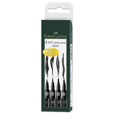 Faber Castell Assorted Artist Pens: Pack of 4 image number 1