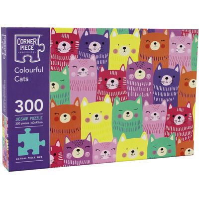 Colourful Cats 300 Piece Jigsaw Puzzle image number 1