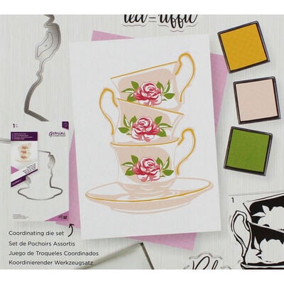 Crafters Companion Layering Stamp - Floral Tea Cups image number 2